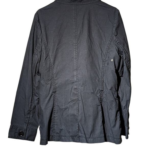 Banana Republic Navy Cotton Button Front Missing Belt Jacket Womens Size XL - Picture 2 of 12